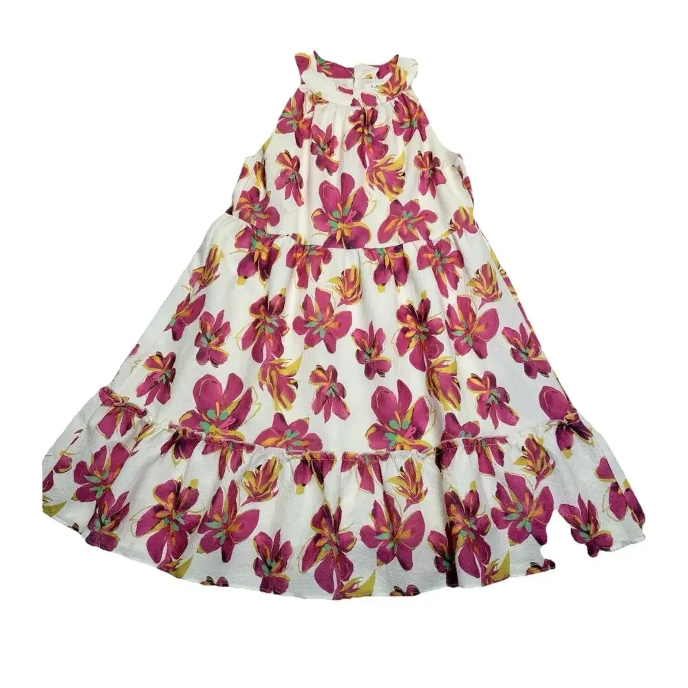 THML Tiered Halter Dress Womens Sz S Floral Summer Flowy Lined Anthropologie - Picture 8 of 10